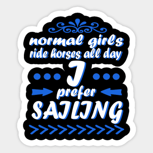 Sailing girl sailing boat saying captain Sticker
